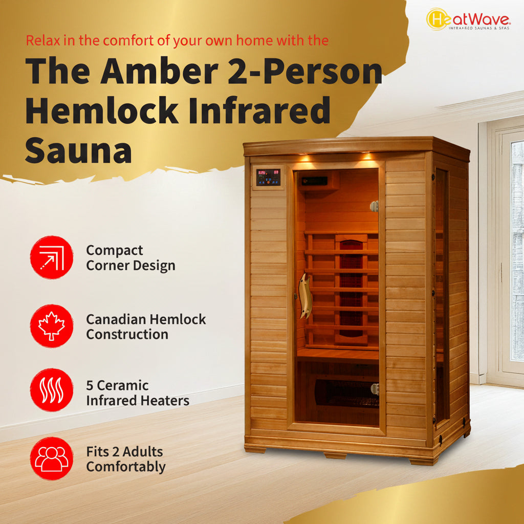 The Amber — 2-Person Hemlock Infrared Sauna (Ceramic)