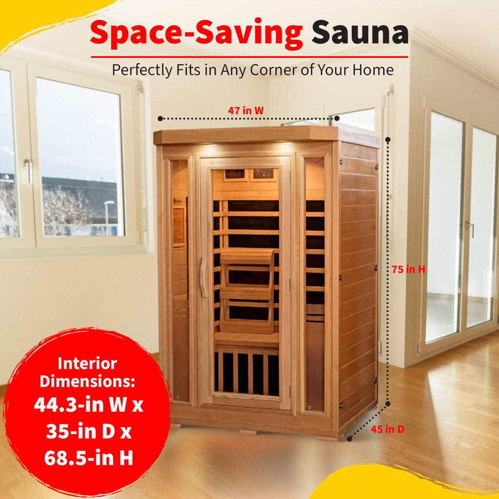 The Meridian — 2-Person Hemlock Infrared Sauna