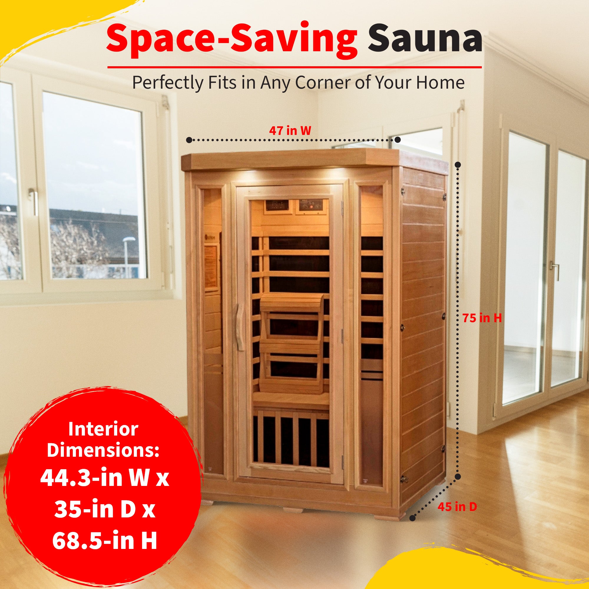 The Meridian — 2-Person Hemlock Infrared Sauna