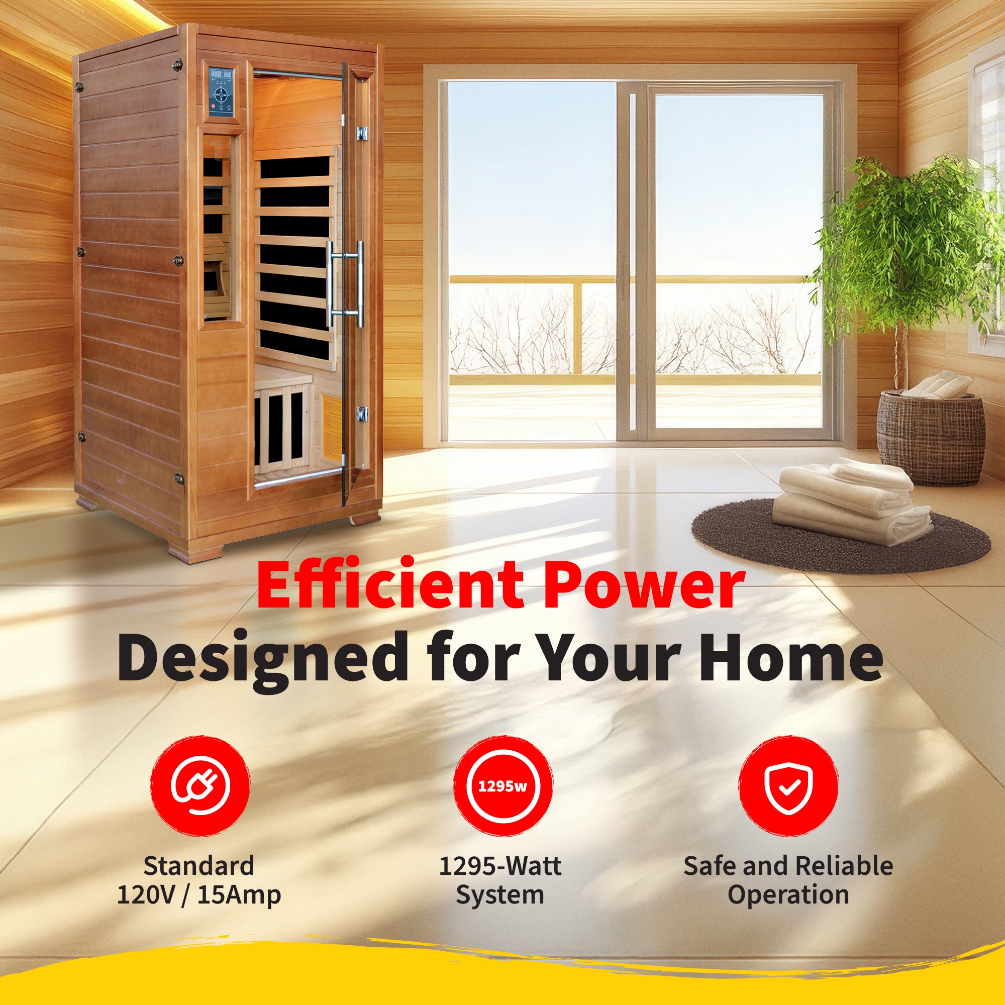 The Zenith — 1-2 Person Hemlock Infrared Sauna
