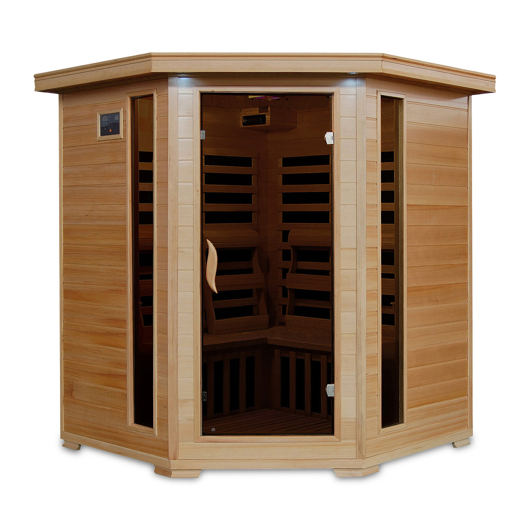 The Ridgeline — 4-Person Hemlock Corner Infrared Sauna