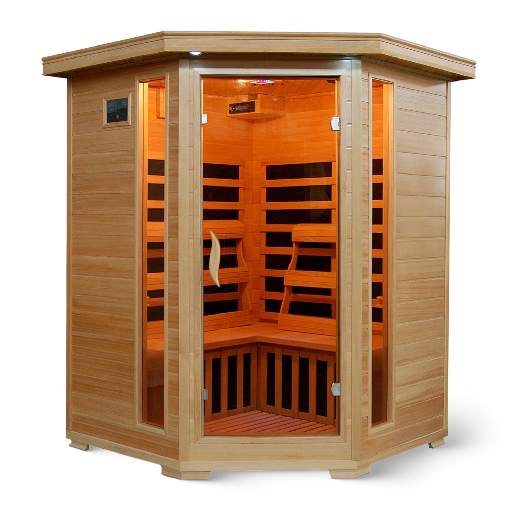 The Ridgeline — 3-Person Hemlock Corner Infrared Sauna