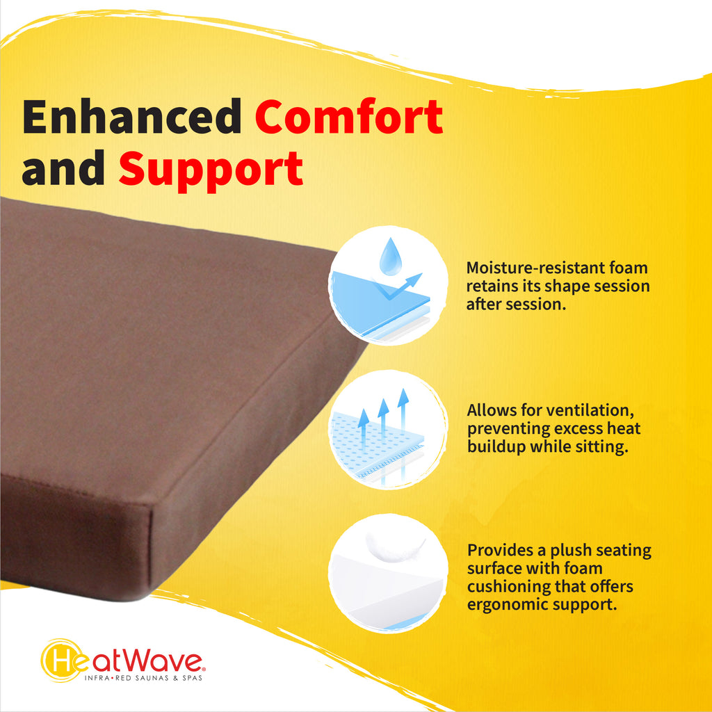 Seat Cushion for 2-Person Sauna - Brown
