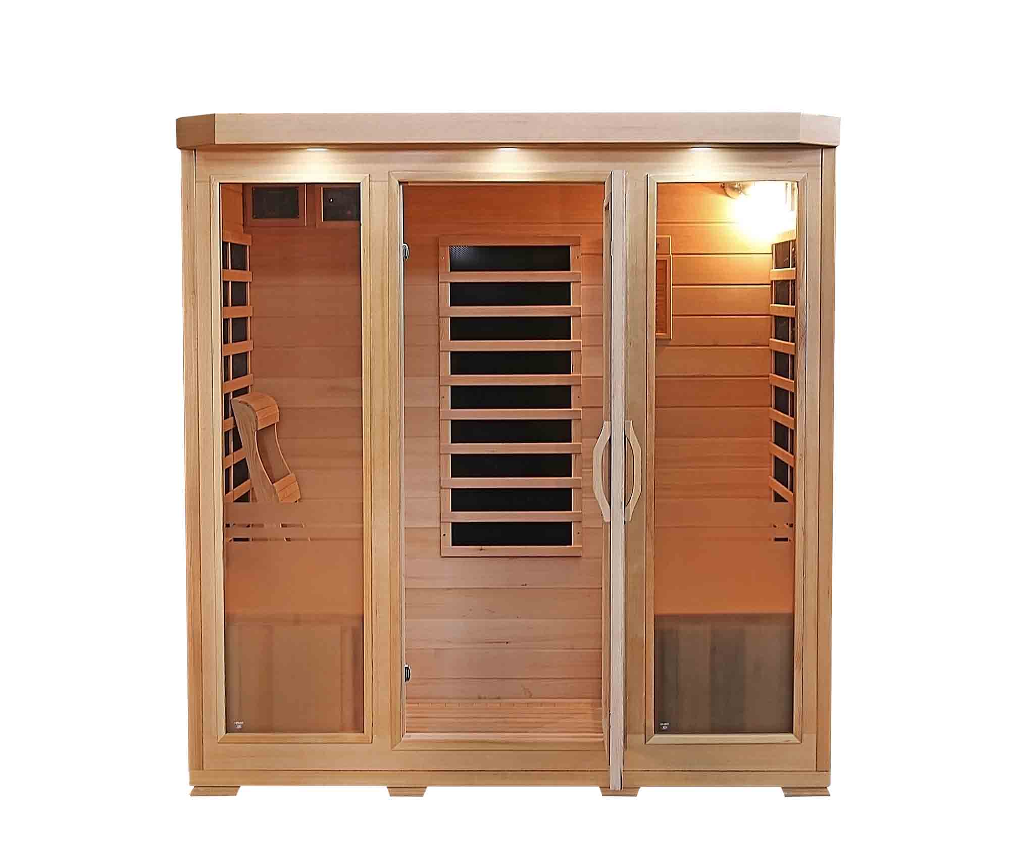 The Meridian - 4-Person Hemlock Infrared Sauna - HeatWave Premium Sauna