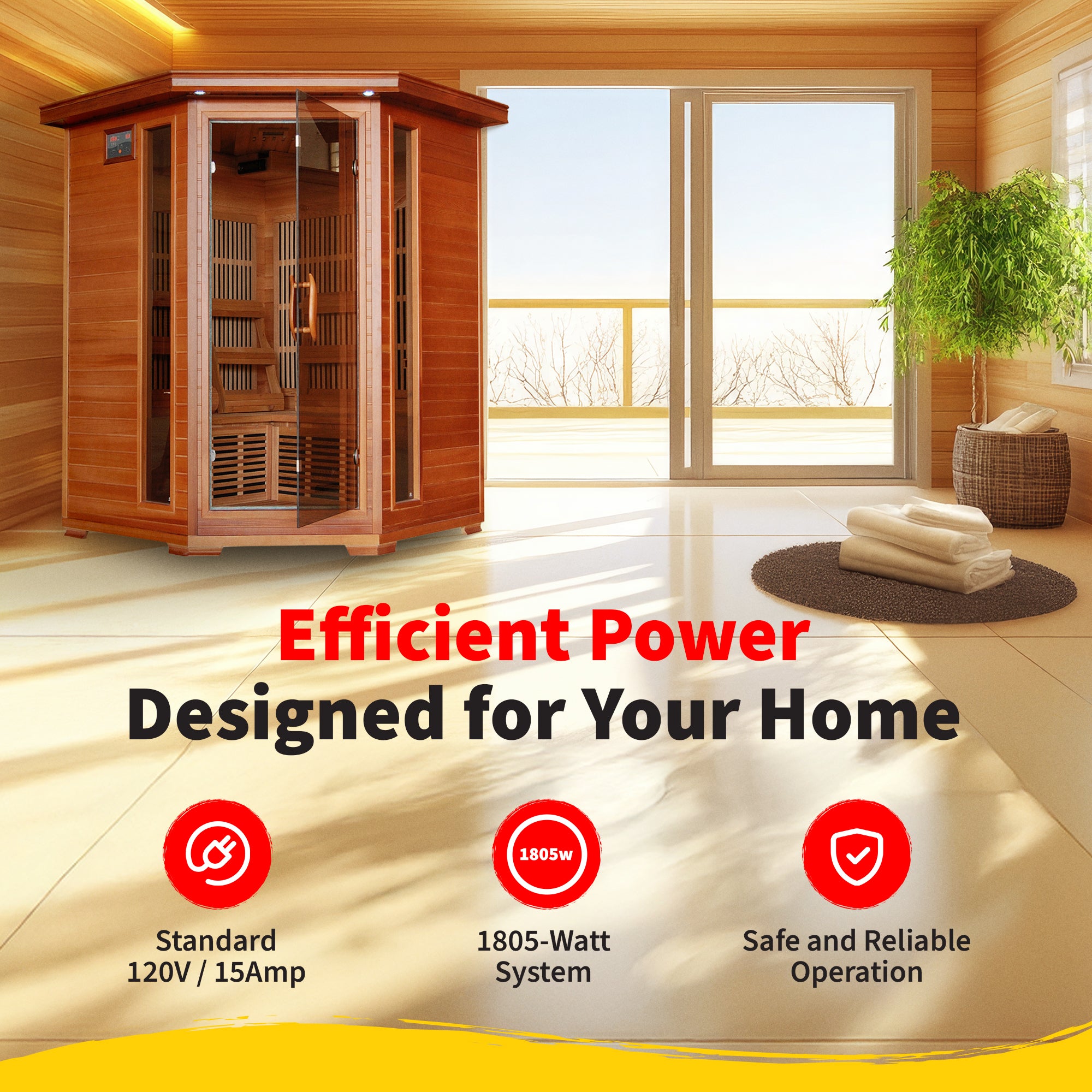 The Aurora — 3-Person Cedar Corner Infrared Sauna