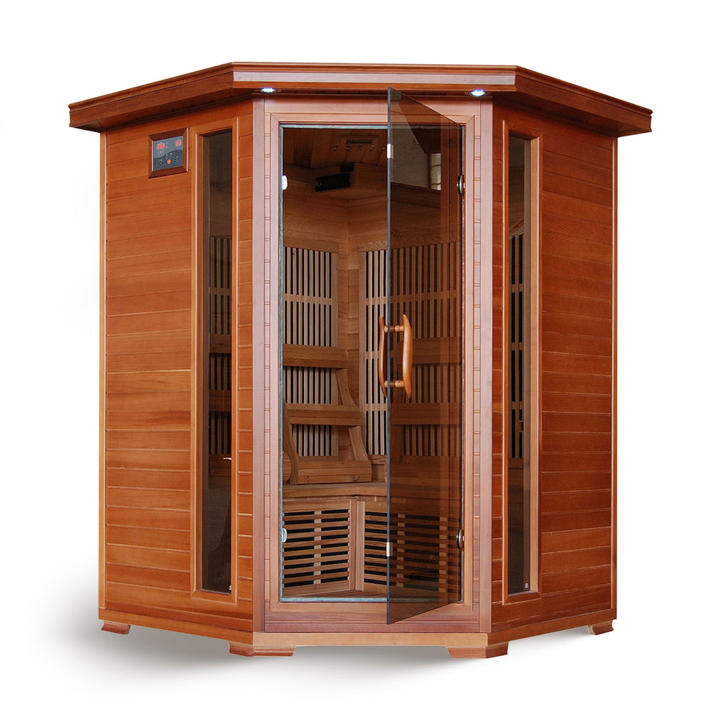 The Aurora — 3-Person Cedar Corner Infrared Sauna