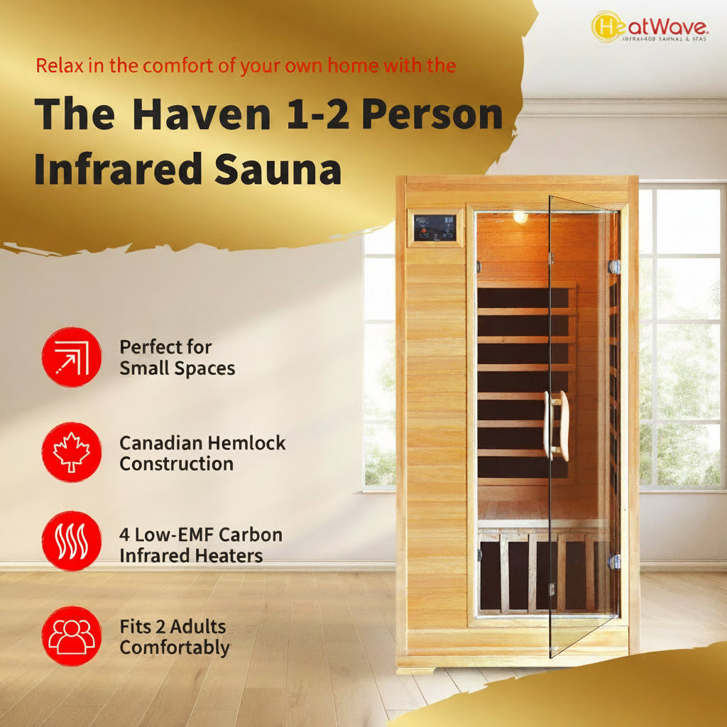 The Haven — 1-2 Person Hemlock Infrared Sauna (Carbon)