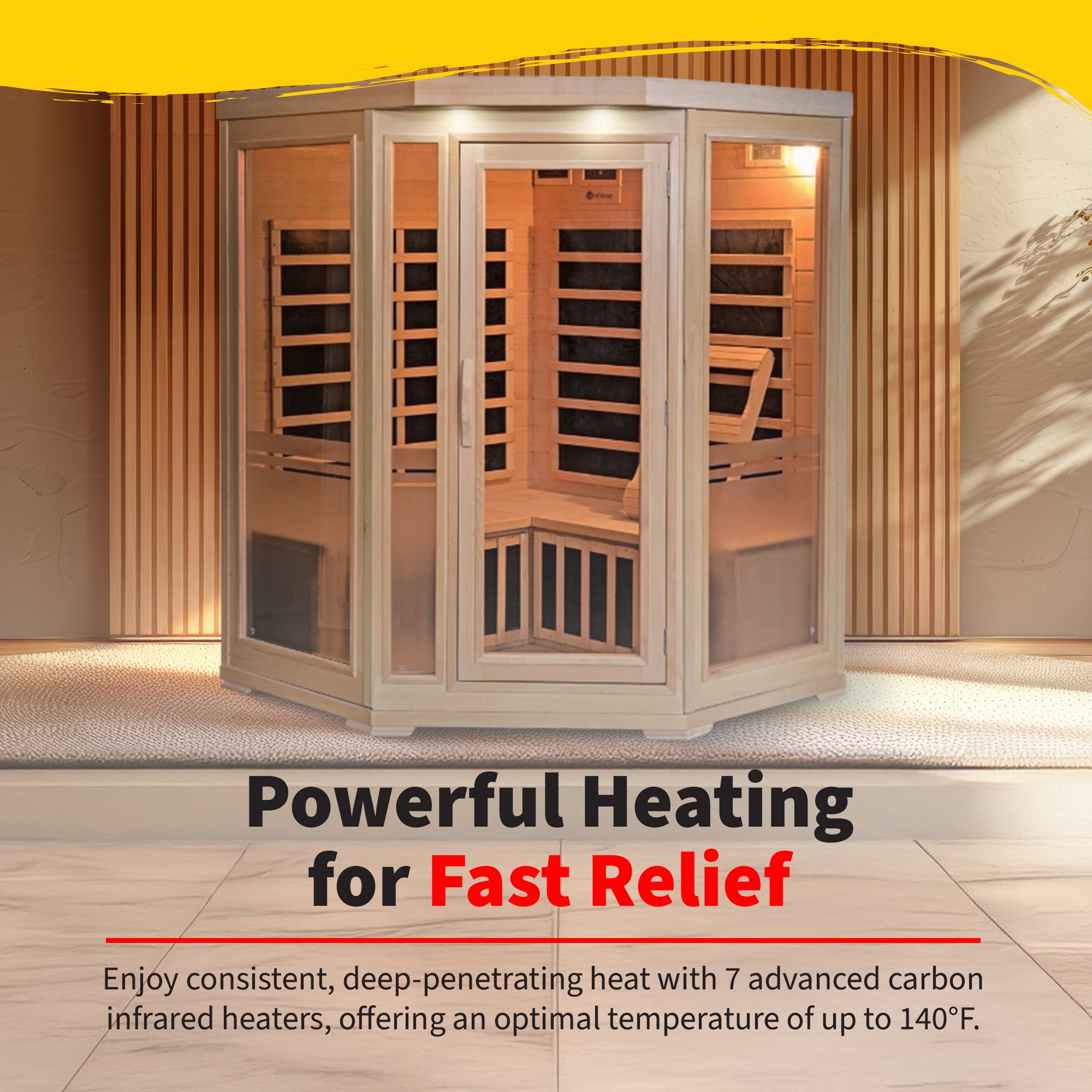 The Meridian — 3-Person Corner Hemlock Infrared Sauna