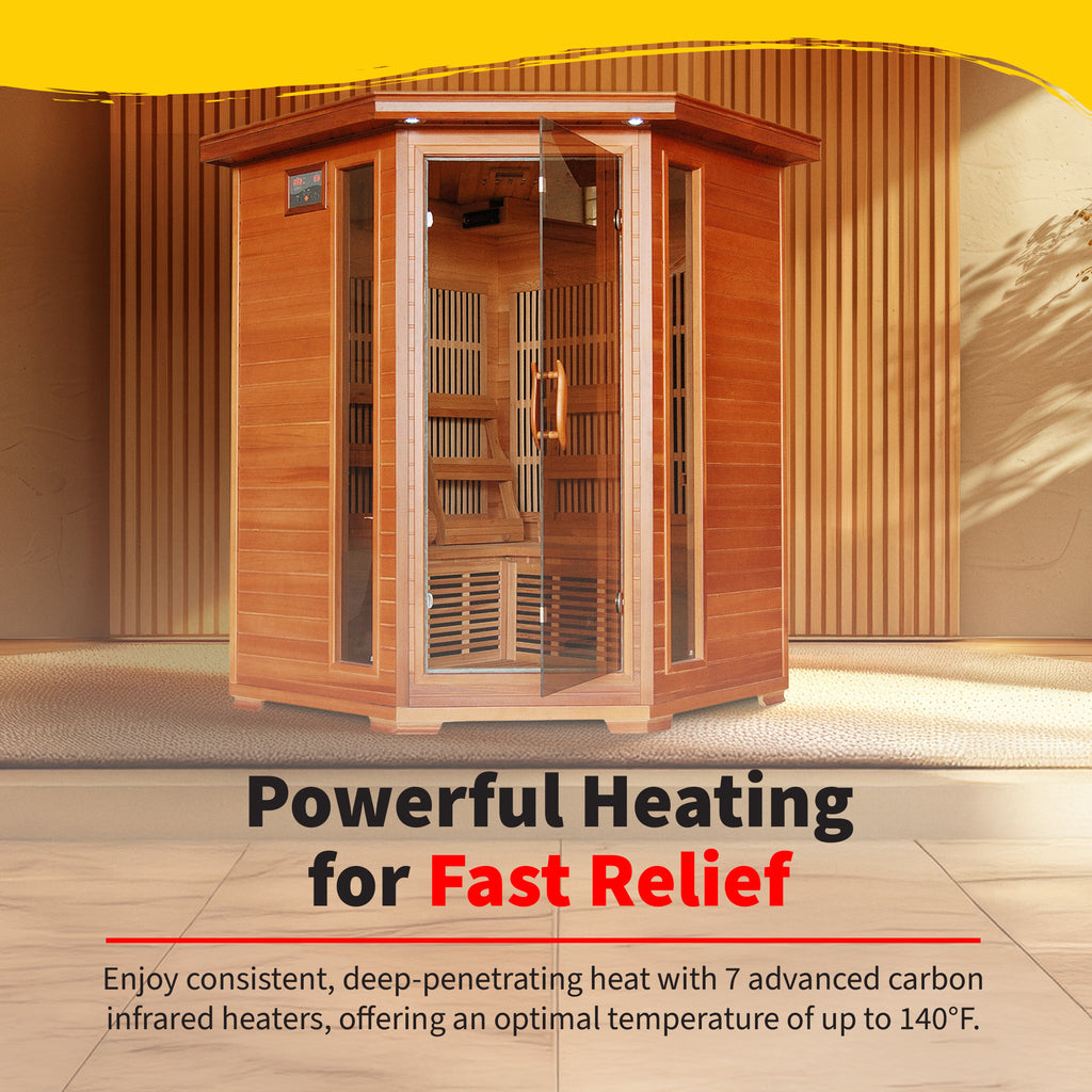The Aurora — 3-Person Cedar Corner Infrared Sauna