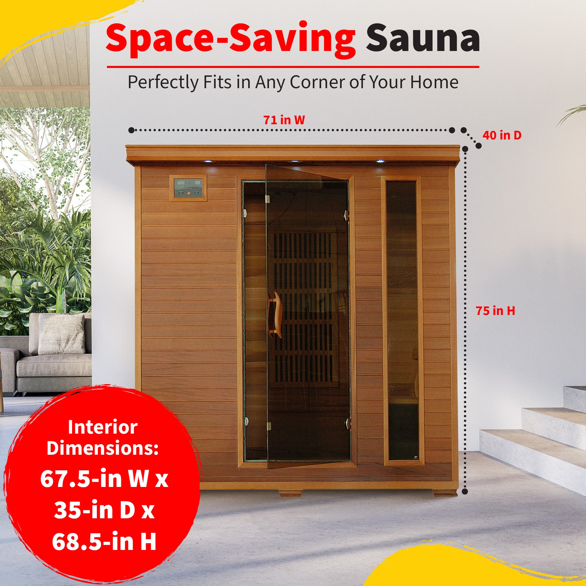 The Timberline — 4-Person Cedar Infrared Sauna