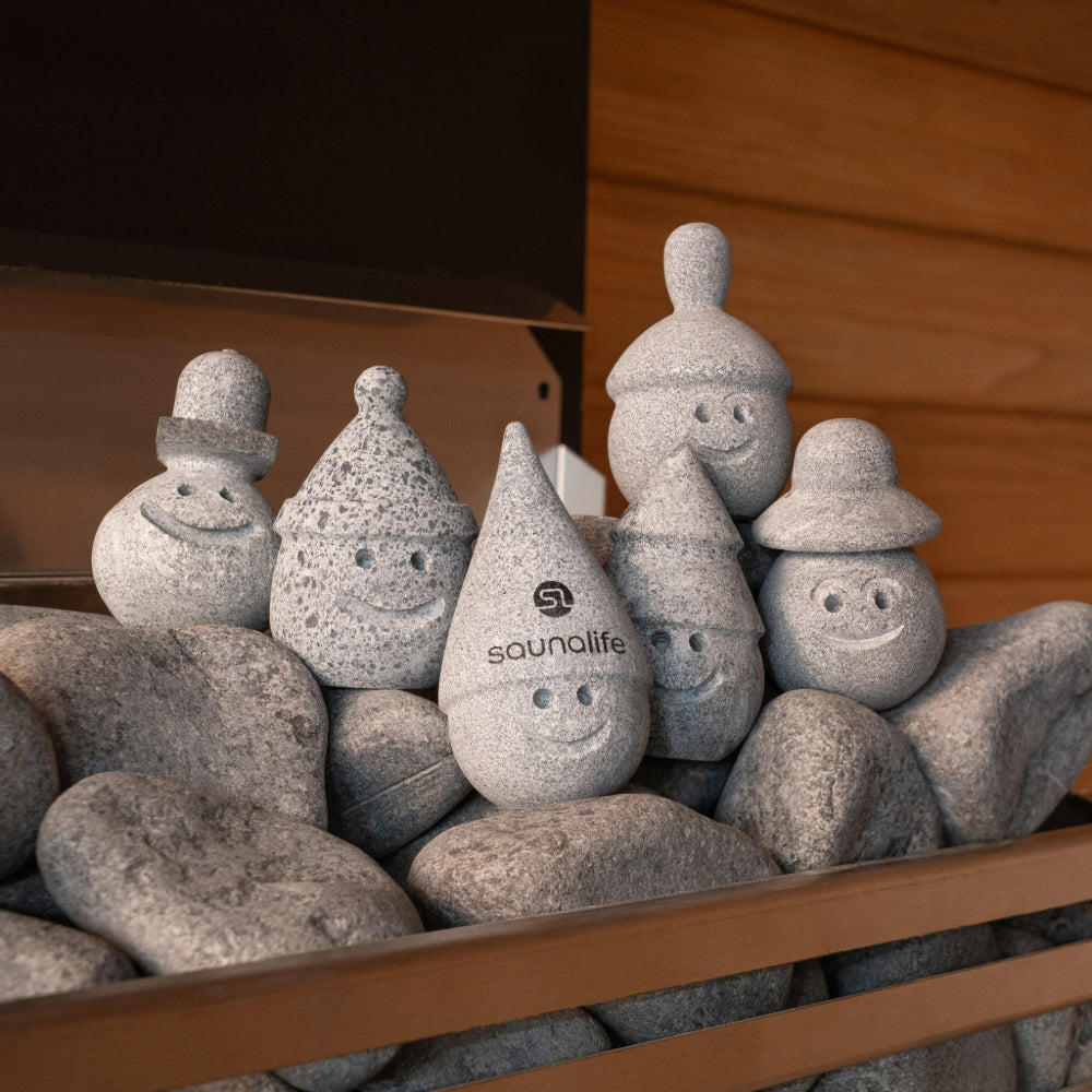 SaunaLife Stoney and Friends soapstone gnomes set of 6