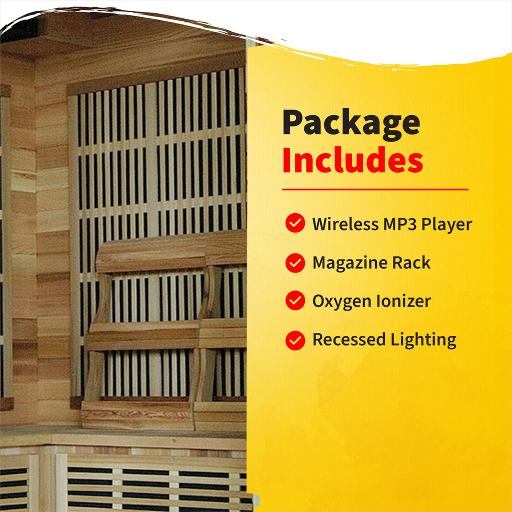 The Aurora — 4-Person Cedar Corner Infrared Sauna