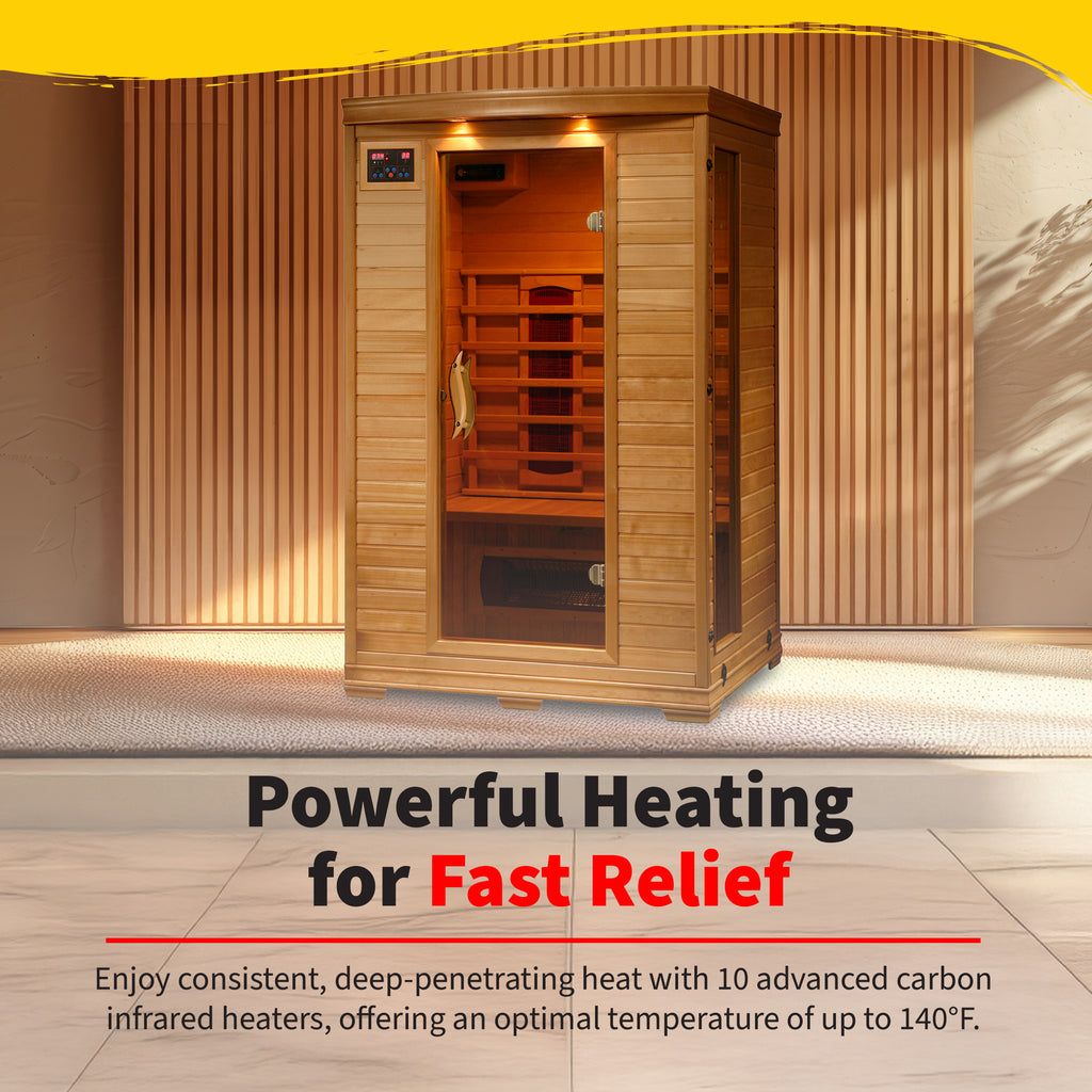 The Amber — 2-Person Hemlock Infrared Sauna (Ceramic)