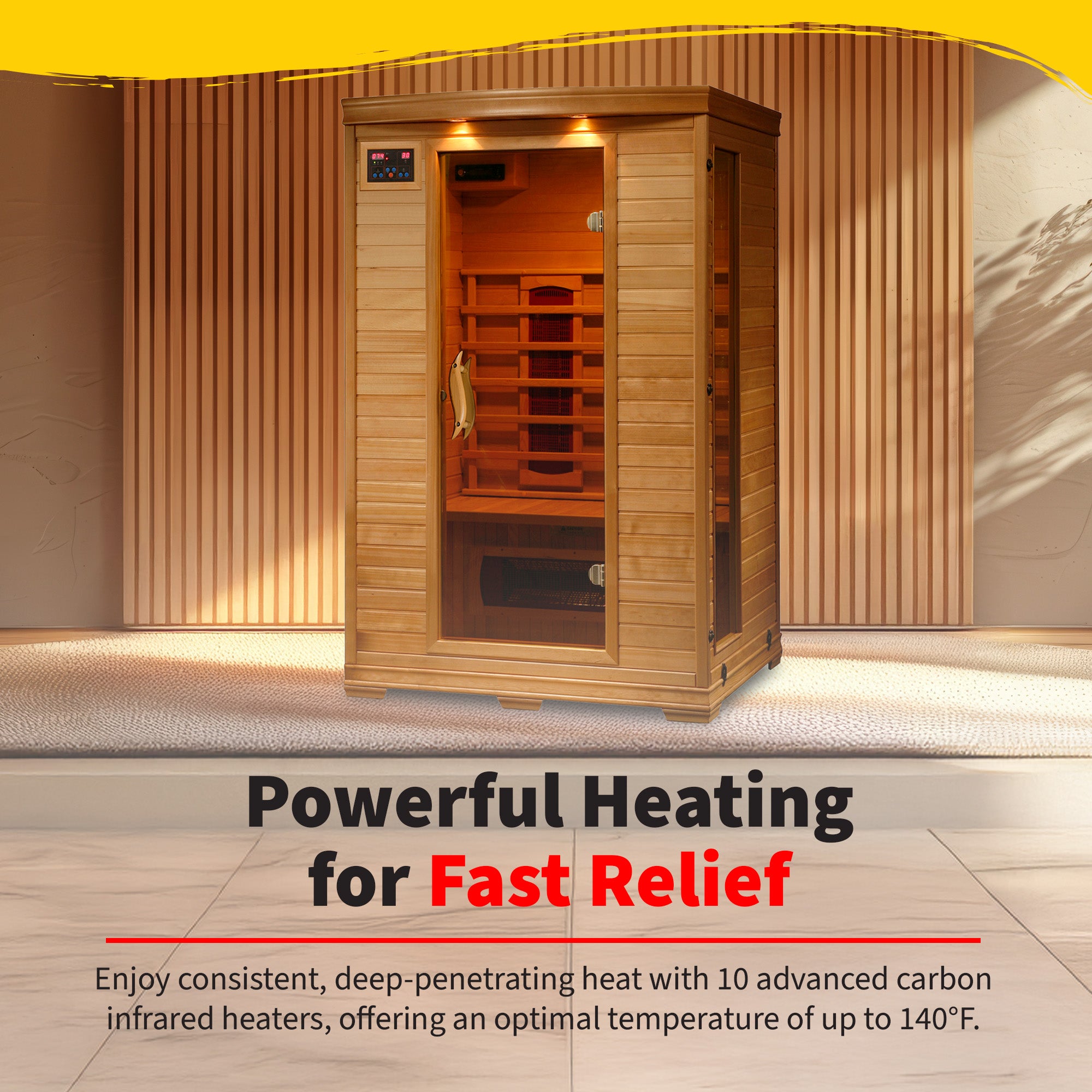 The Amber — 2-Person Hemlock Infrared Sauna (Ceramic)
