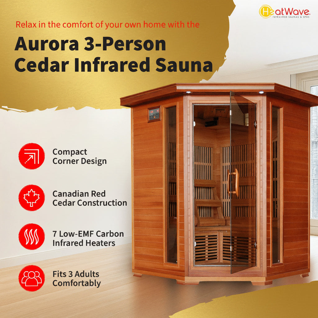 The Aurora — 3-Person Cedar Corner Infrared Sauna
