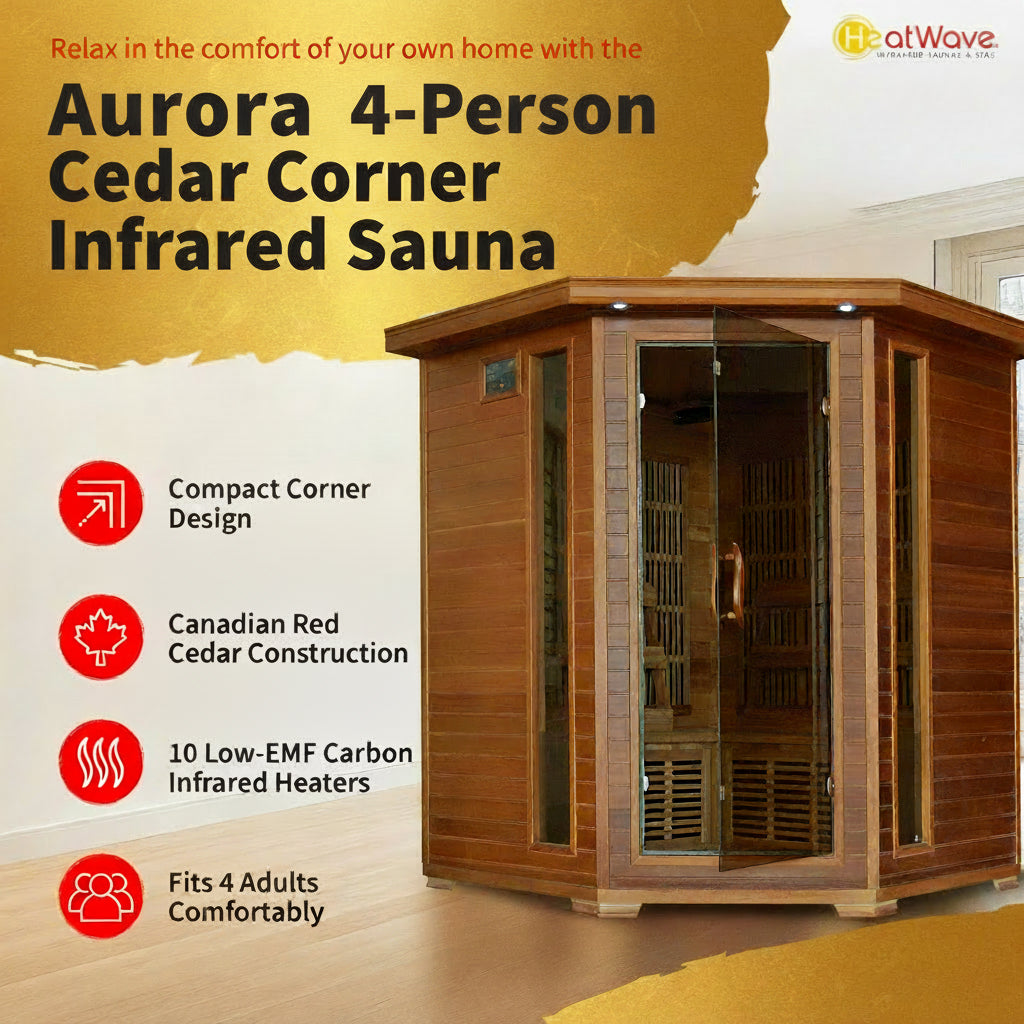 The Aurora — 4-Person Cedar Corner Infrared Sauna