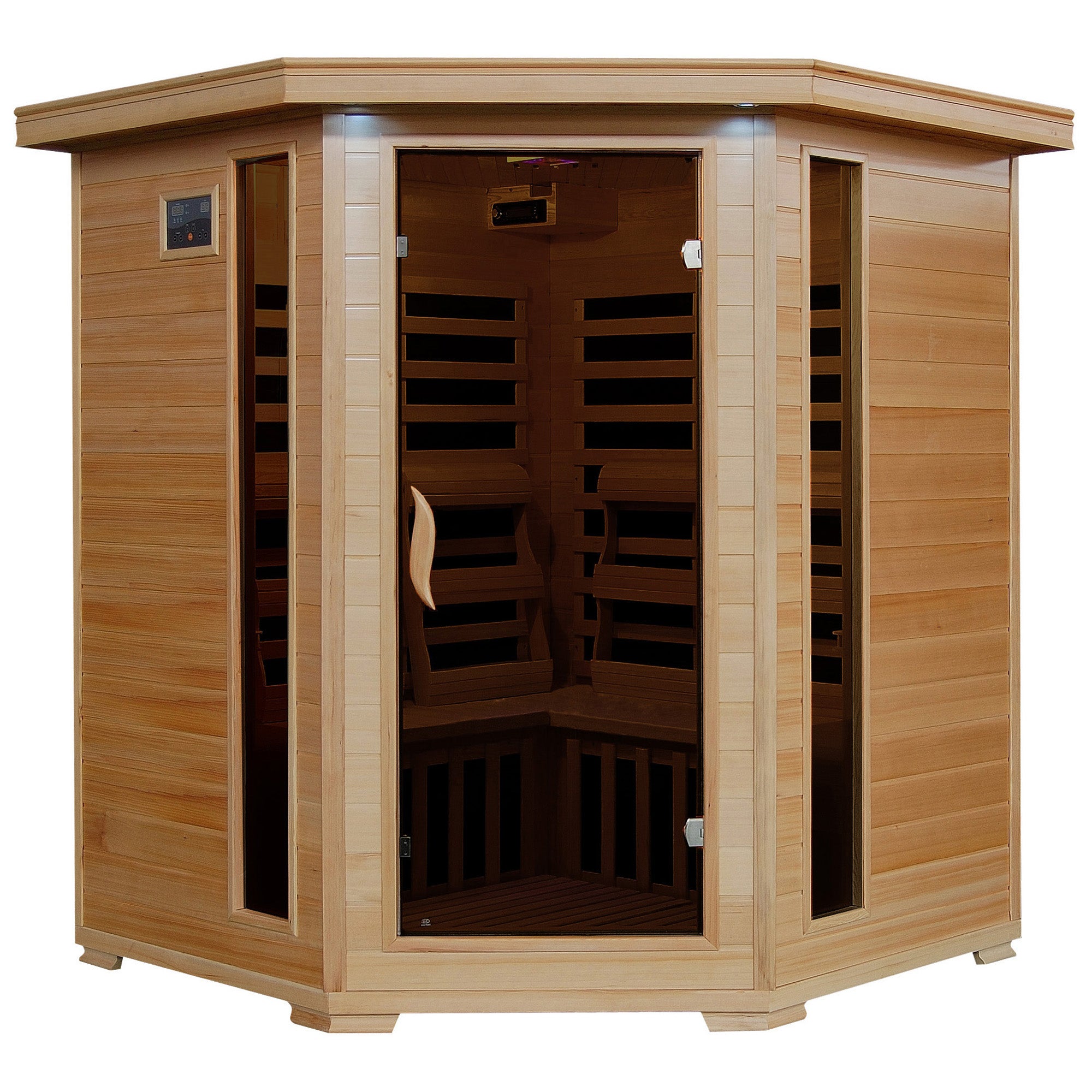 The Ridgeline — 4-Person Hemlock Corner Infrared Sauna
