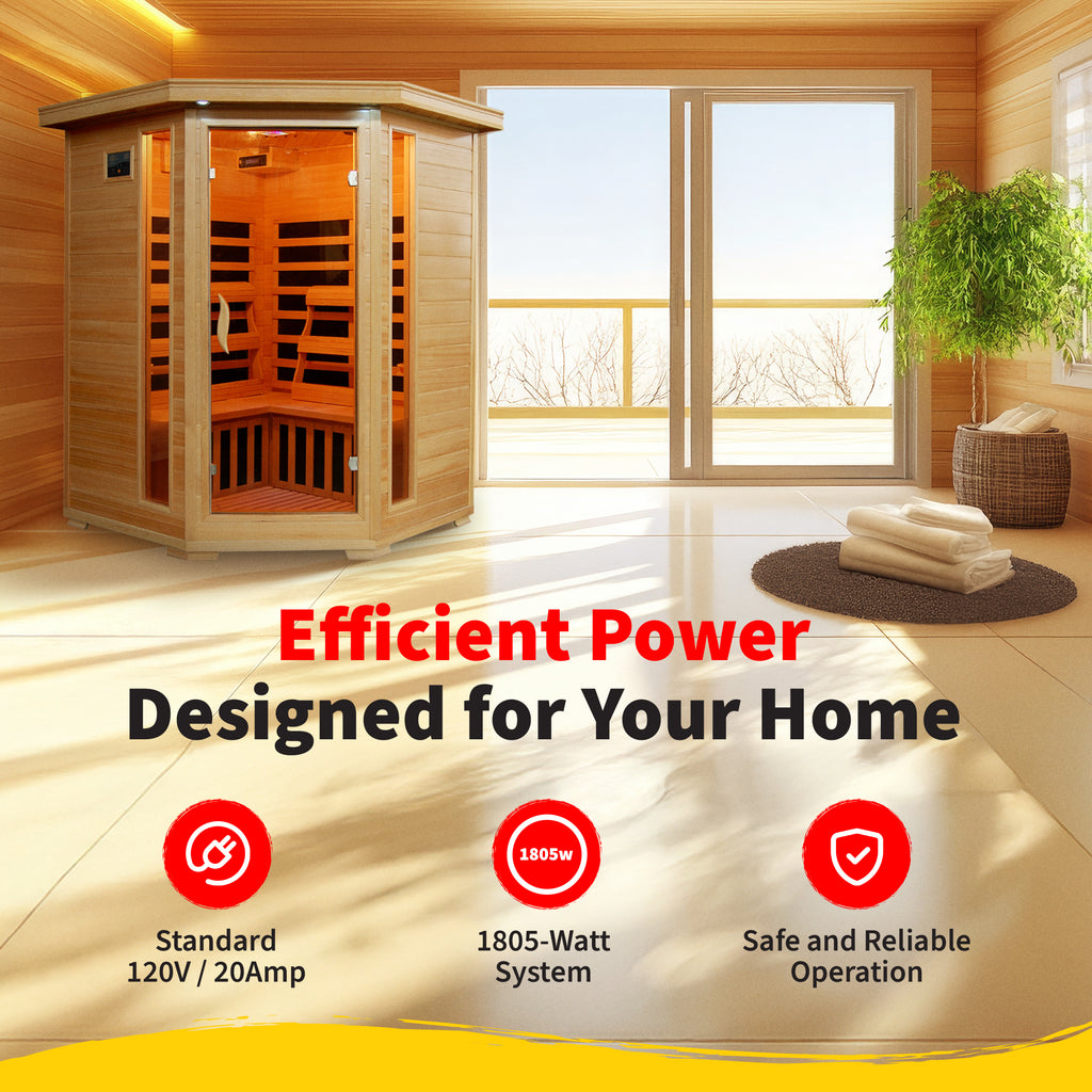 The Ridgeline — 3-Person Hemlock Corner Infrared Sauna