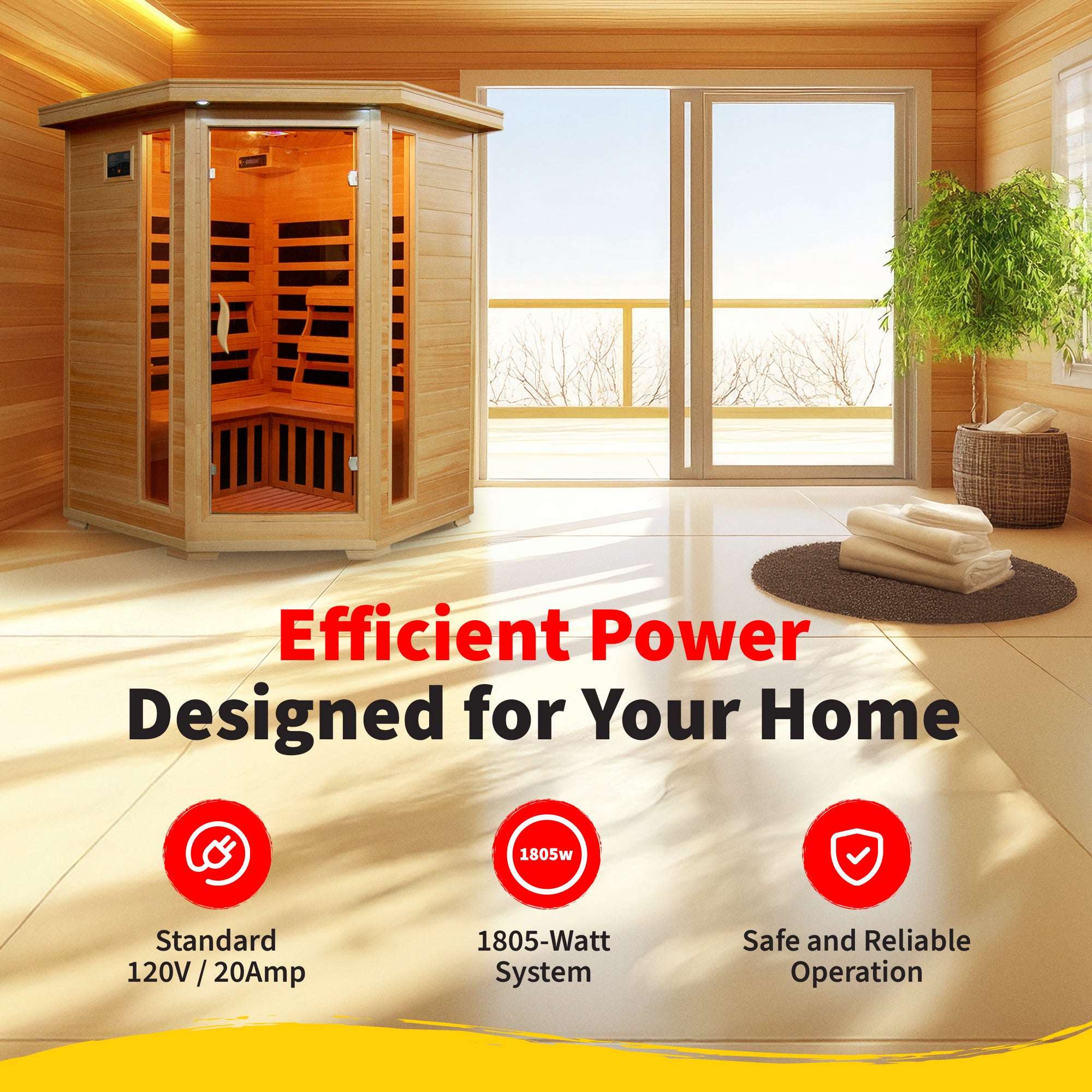 The Ridgeline — 3-Person Hemlock Corner Infrared Sauna