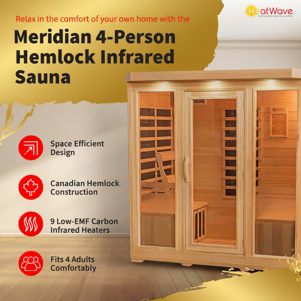 The Meridian — 4-Person Hemlock Infrared Sauna
