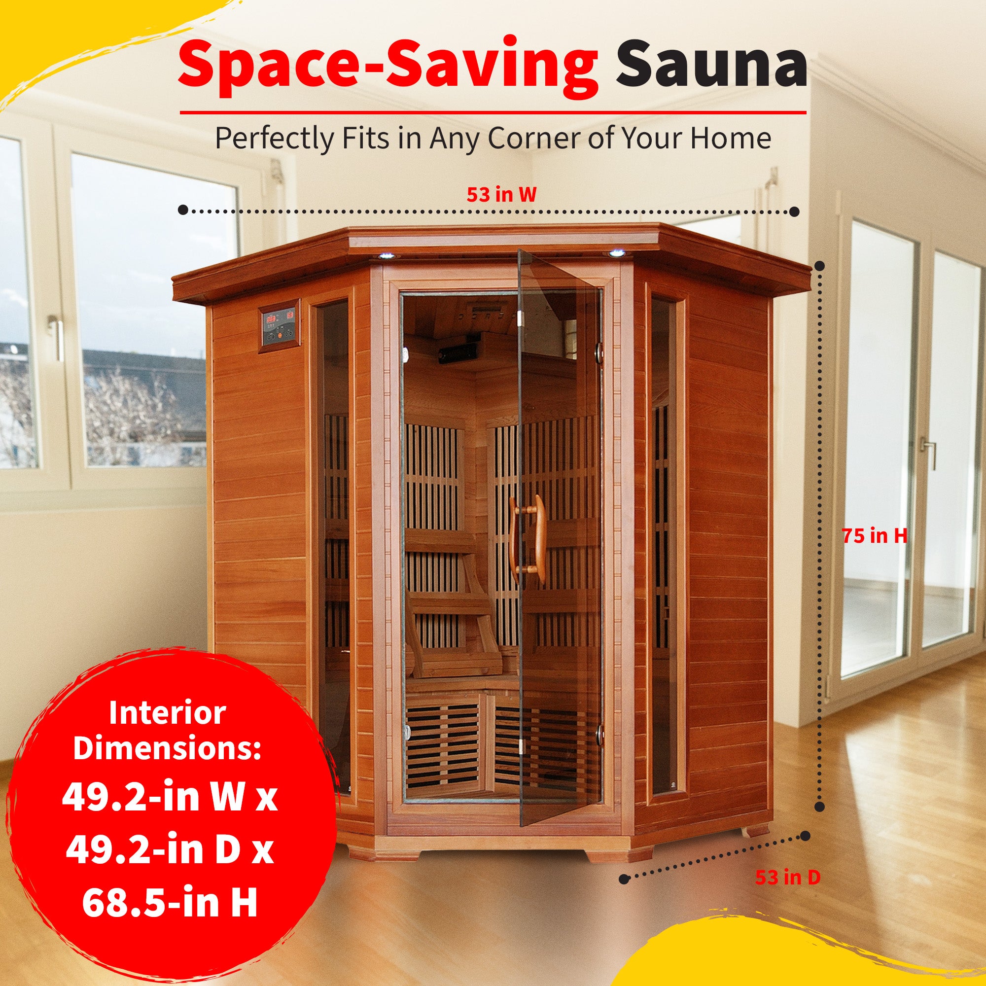 The Aurora — 3-Person Cedar Corner Infrared Sauna